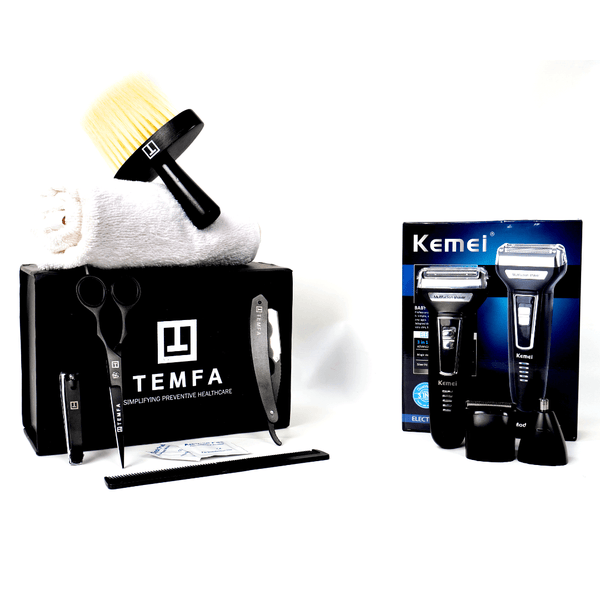 Premium Personal Barber Kit with Free Kemei 3 in 1 - TEMFA | Premium Personal Grooming Brand
